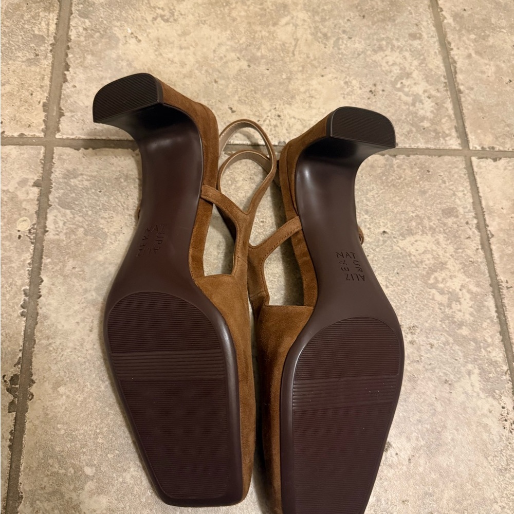 Naturalizer Carmen Slingback Dark Chestnut Brown Suede - Picture 6 of 12